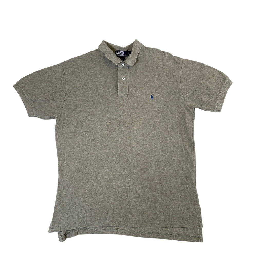 Polo Ralph Lauren Mens Large Olive Green Short Sleeve Cotton Pique Polo Shirt